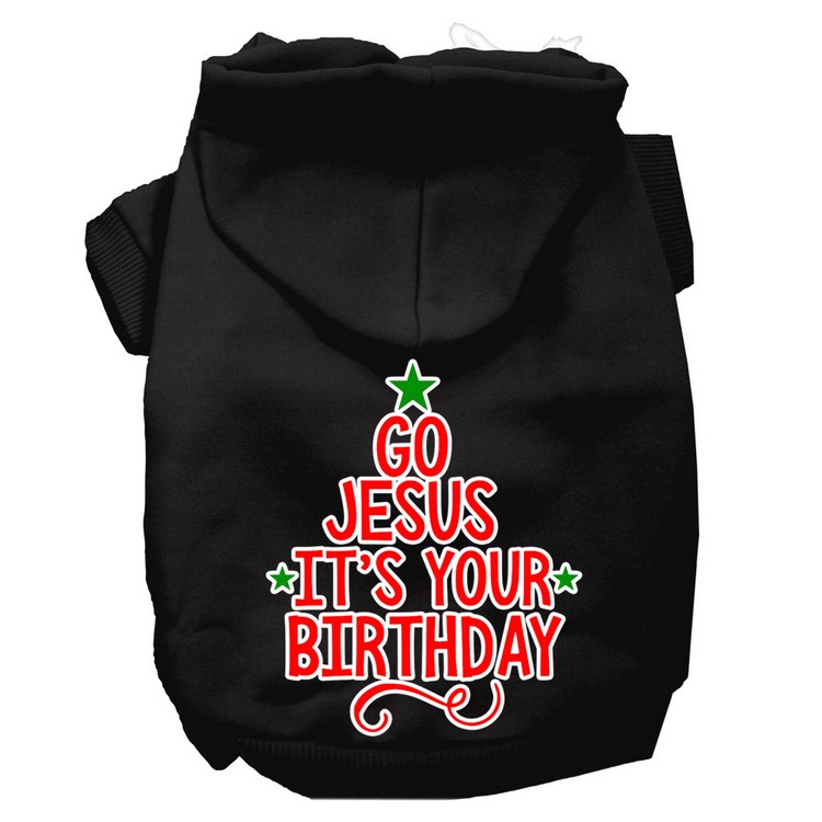 Go Jesus Screen Print Dog Hoodie Black XS